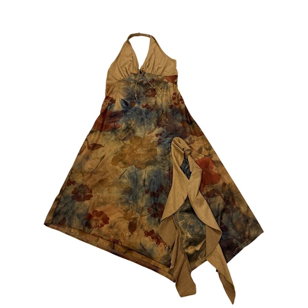 Vintage Medium Abstract Floral Asymmetrical Handkerchief Fairy Ethereal Y2K